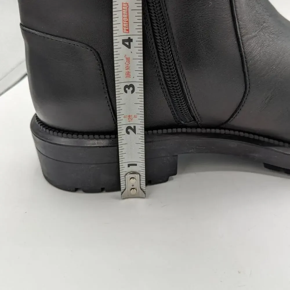 Aquatalia LaCie Black Faux Fur Lug Sole Leather Boots Water Resistant 10.5